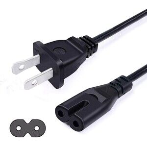Lot of 2 AC Power Cord Cable Non-Polarized NEMA 1-15P to C7 6ft, Virginia seller